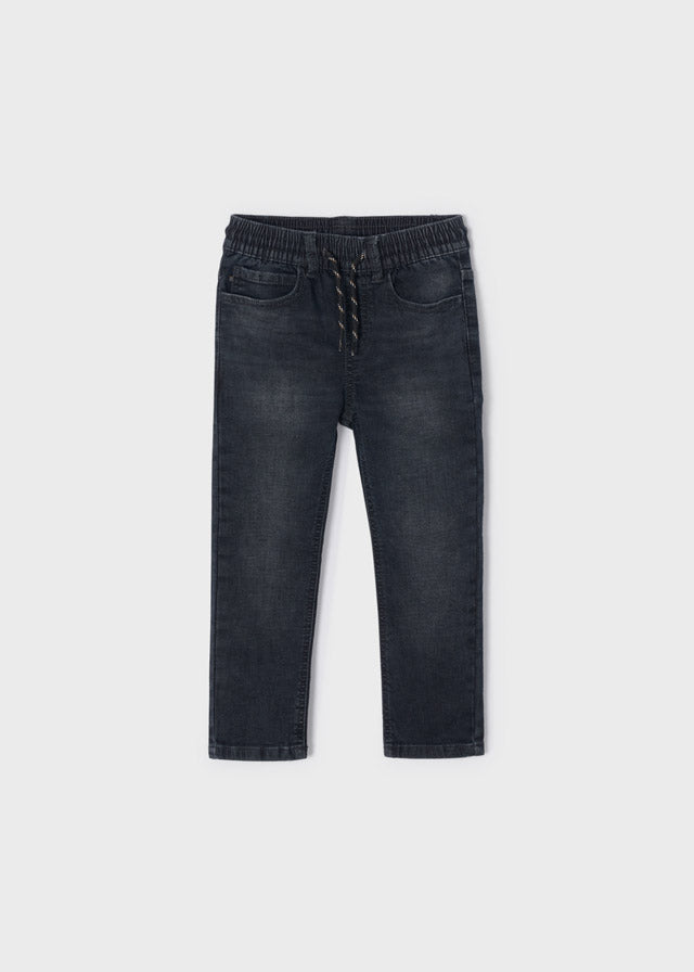 Pantalone Soft Denim Jogger Nero