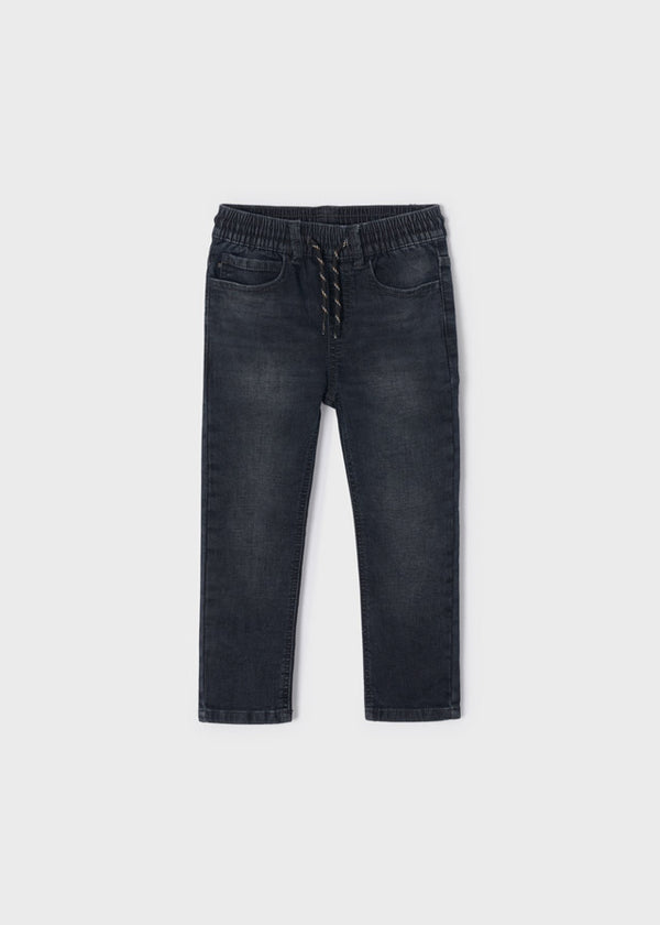 Pantalone Soft Denim Jogger Nero