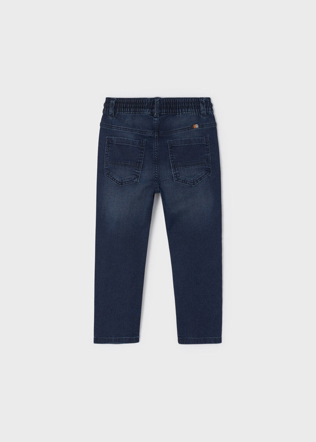 Pantalone Soft Denim Jogger Blu