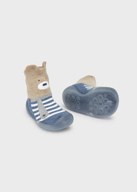 Calzino Orsetto Con Suola Blu