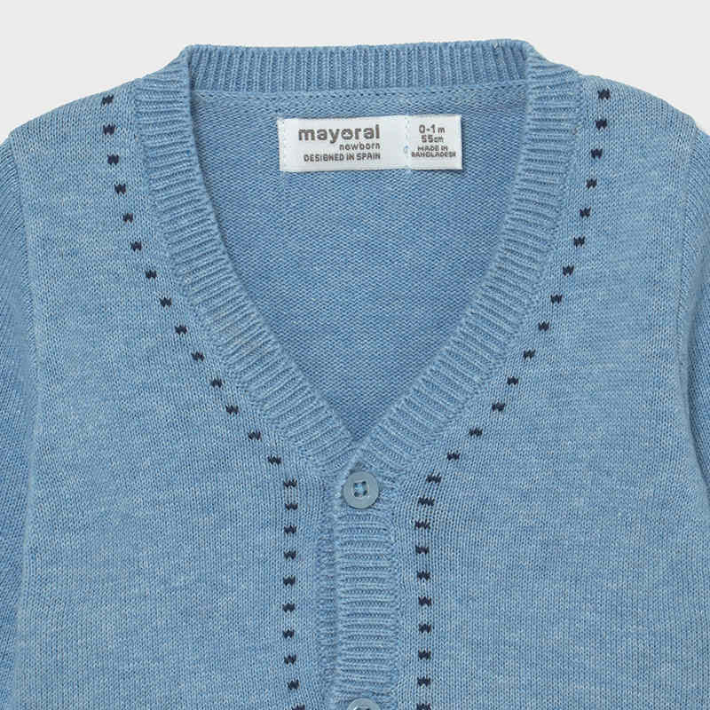 Cardigan Azzurro Con Collo A V