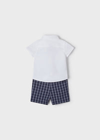 Completo Camicia + Bermuda Blu Lino