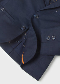 Giacca Elegante in Lino Blu