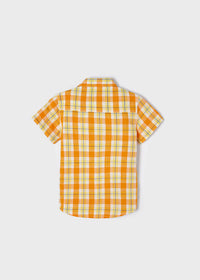 Camicia in Lino con Quadri Gialli