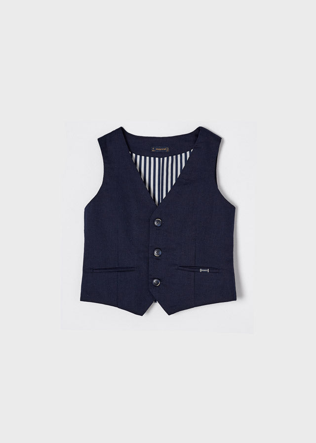 Gilet Lino Tailoring Blu