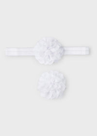 Set Cerchietto + Fermaglio Bianco