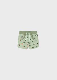 Pantalone Corto Felpa Stampa Verde chia