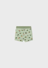 Pantalone Corto Felpa Stampa Verde chia
