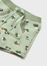 Pantalone Corto Felpa Stampa Verde chia