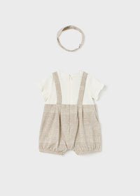 Tutina Salopette Corta Fascia Beige