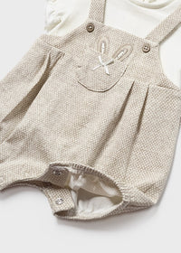 Tutina Salopette Corta Fascia Beige