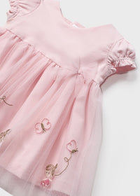 Vestito Coordinato Tulle Rosa Baby