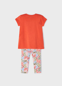Comp.Leggings Stampato Arancia
