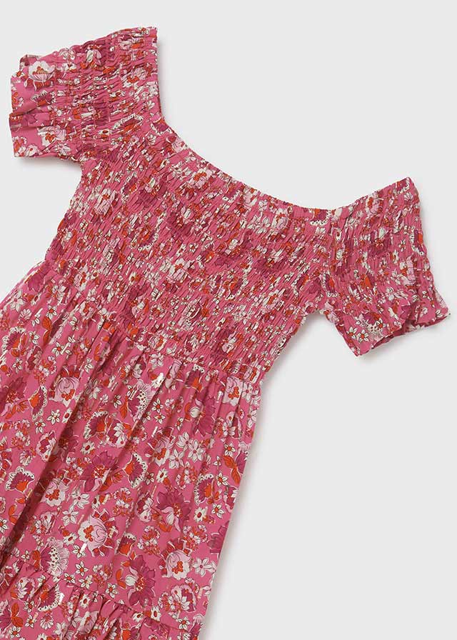 Vestito Nido Di Ape Buganvilla