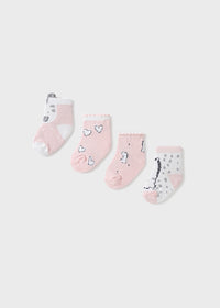 Set 4 Calze rosa cipri