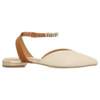 Scarpa Donna Punta Chiusa Panna con Cinturino