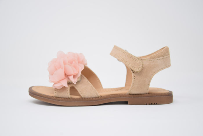 Sandalo Beige Fiocco Rosa