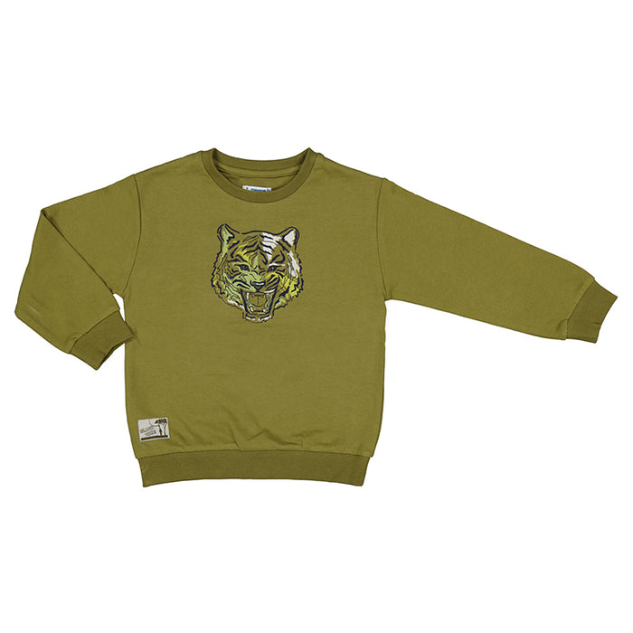 Pullover Ricamato Oliva