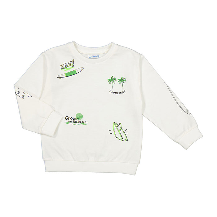 Pullover Prints Posizionate Panna