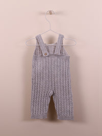 Salopette in Maglia Ricamata Beige