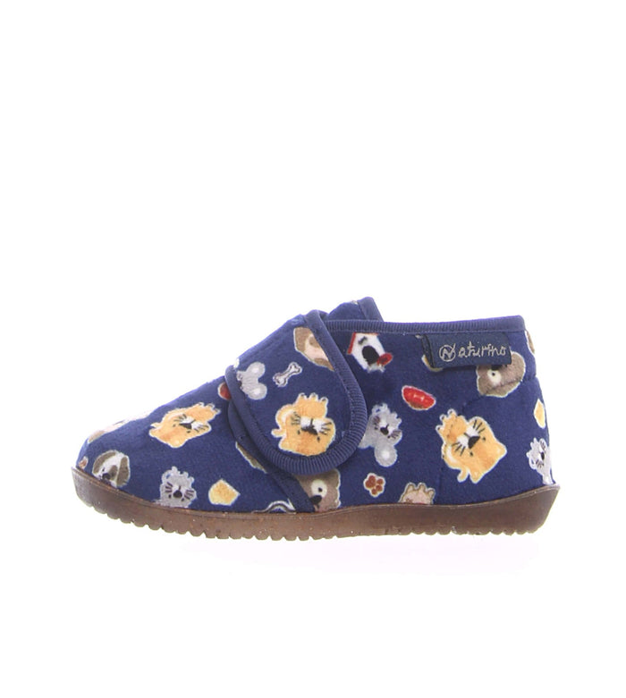 Scarpa da Casa Velvet animal blue