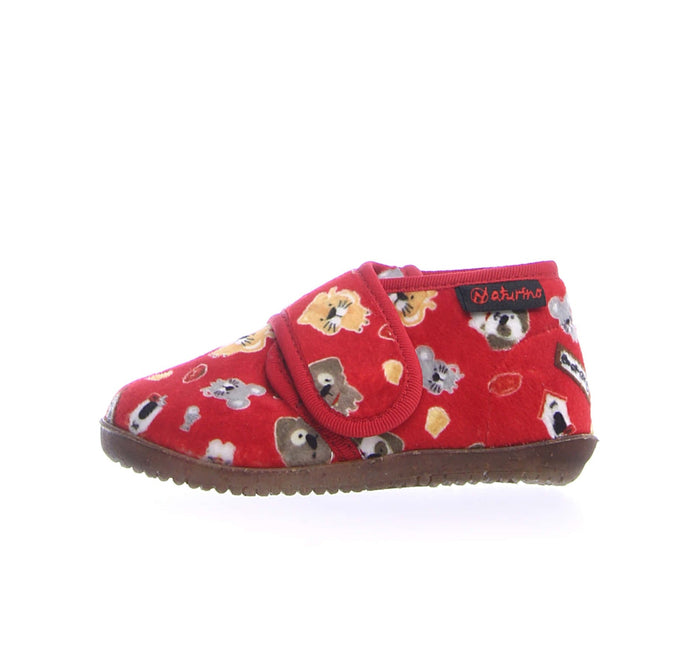 Scarpa da Casa Velvet animal red