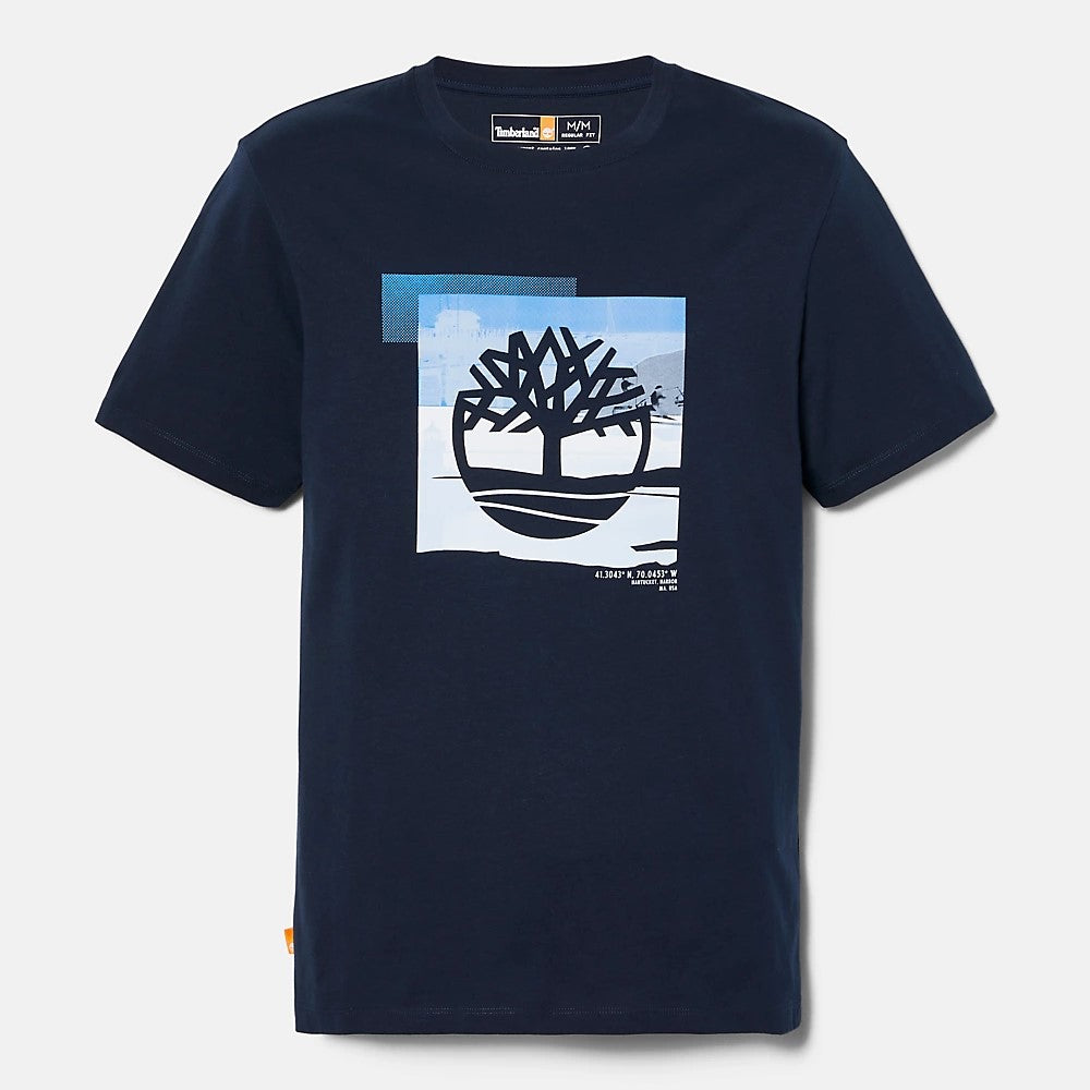 T-Shirt Logo Stampa Blu
