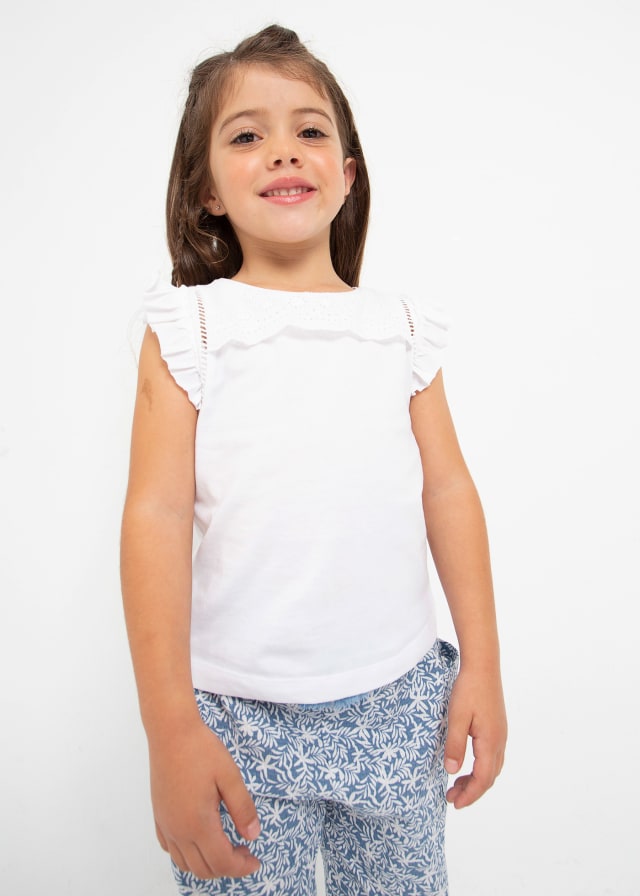 Maglietta Canottiera Perforata Bianco