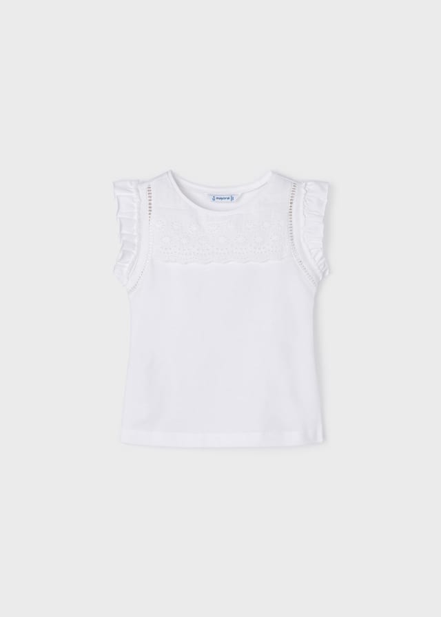 Maglietta Canottiera Perforata Bianco
