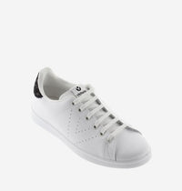Sneaker Tennis In pelle e Glitter Nero