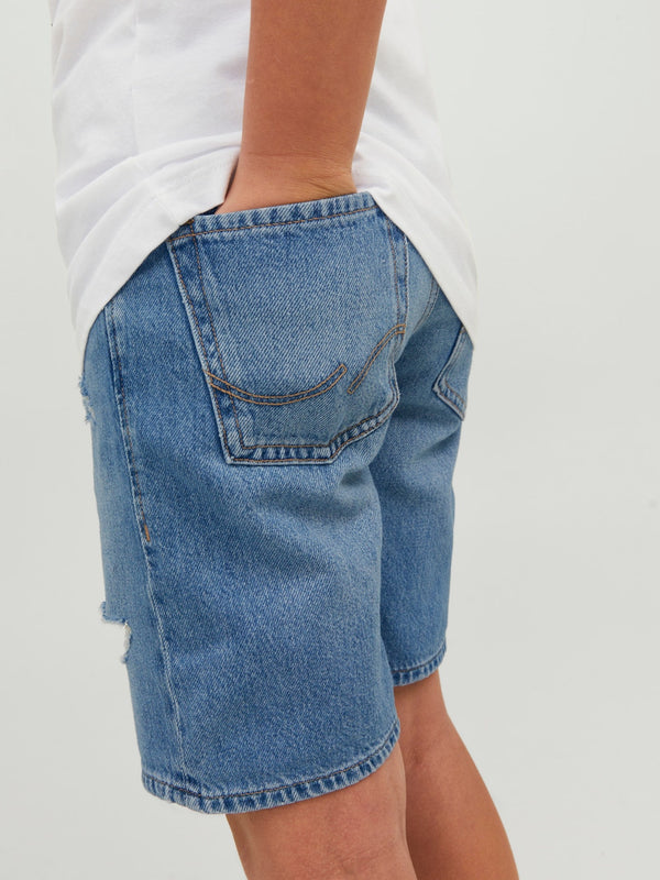 Shorts Jeans Con Strappo