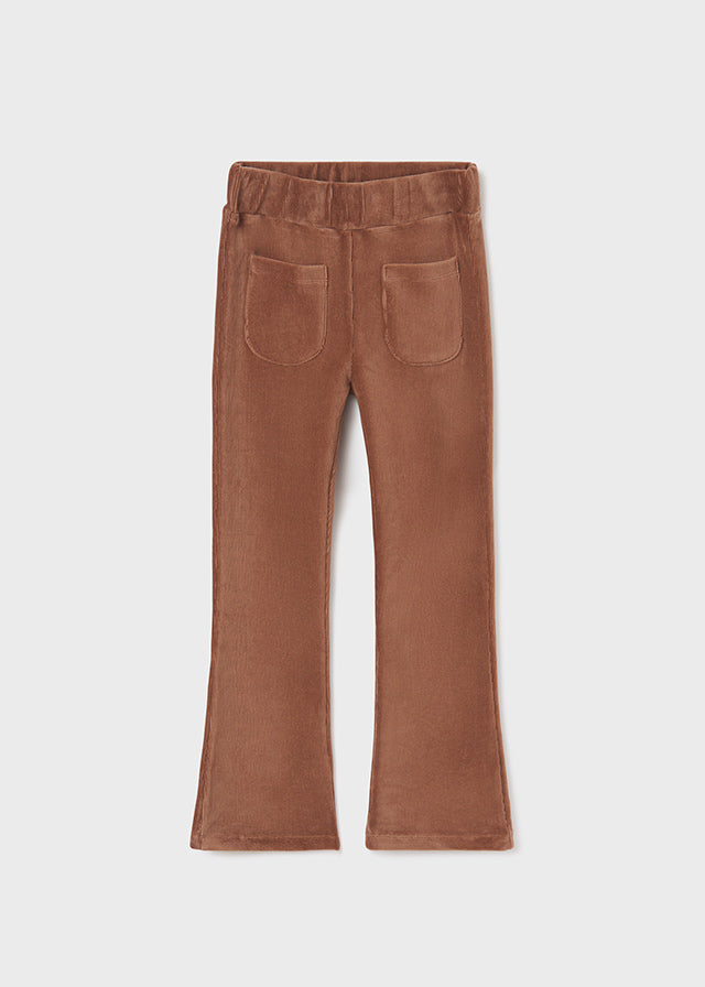 Leggings In Velluto a Zampa Marrone