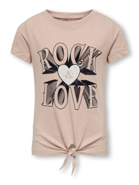 T-Shirt con Scritta Rock Knot Rosa