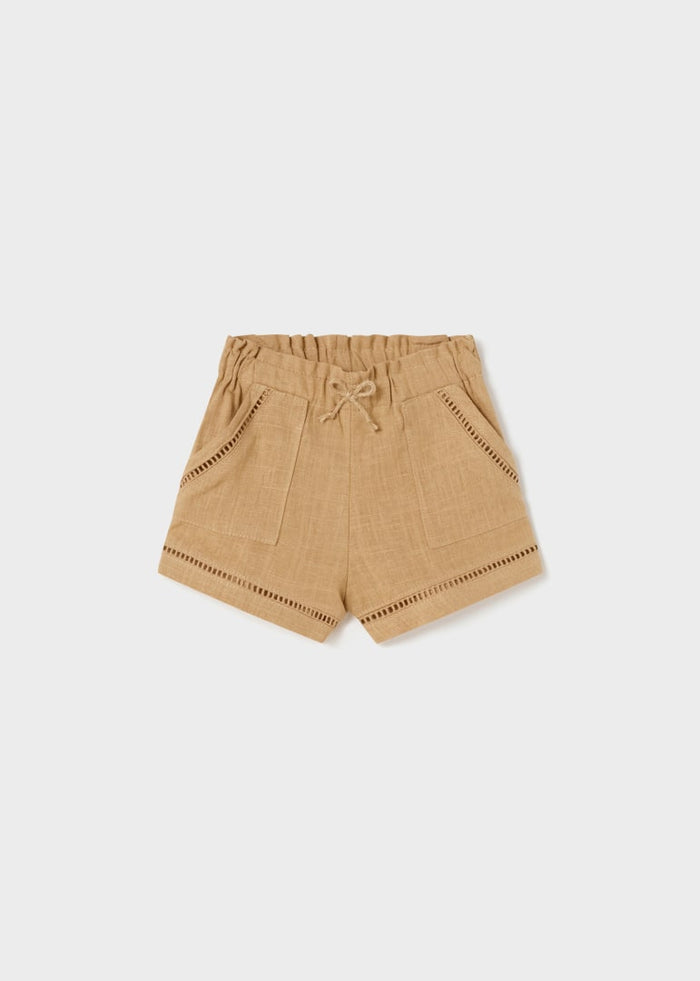 Pantalone Corto Lino Caramello