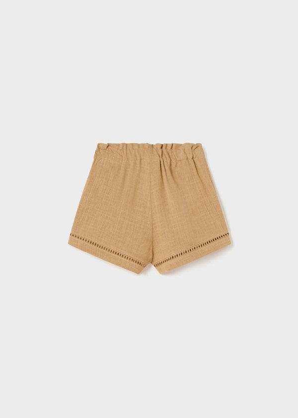 Pantalone Corto Lino Caramello